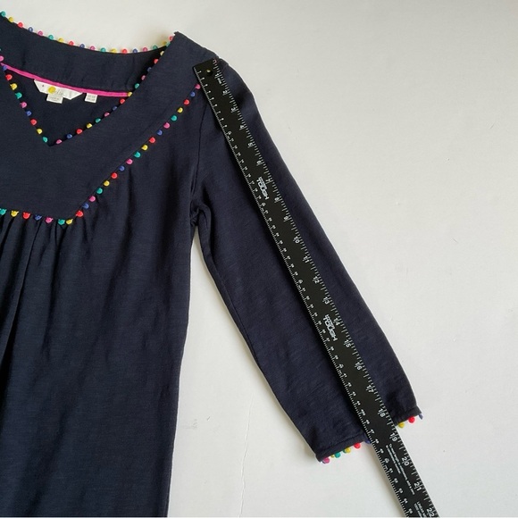 Boden Women’s Charlie Jersey Dress 6R Navy Blue Ric Rac Trim Mini Classic Chic - Picture 6 of 10